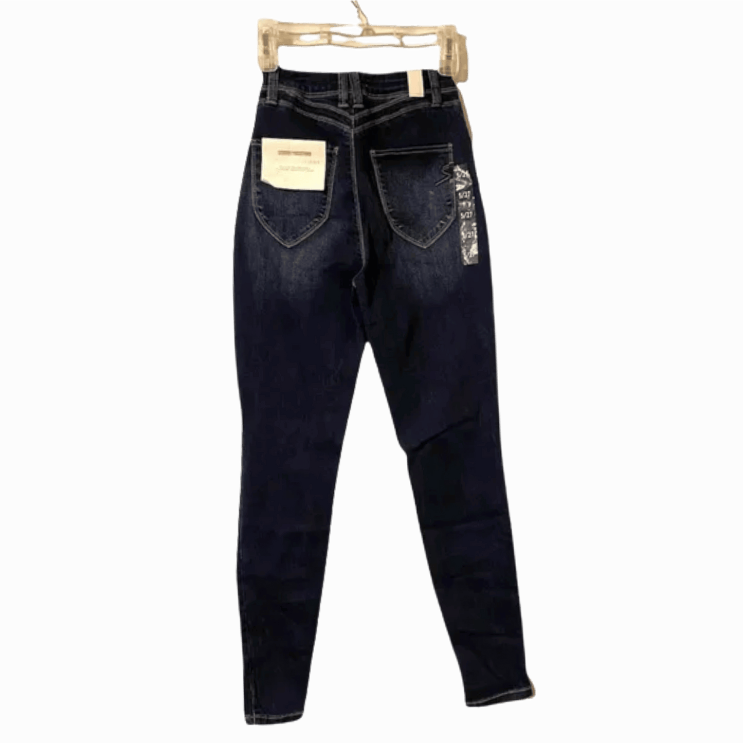 Black jeans on a gray background