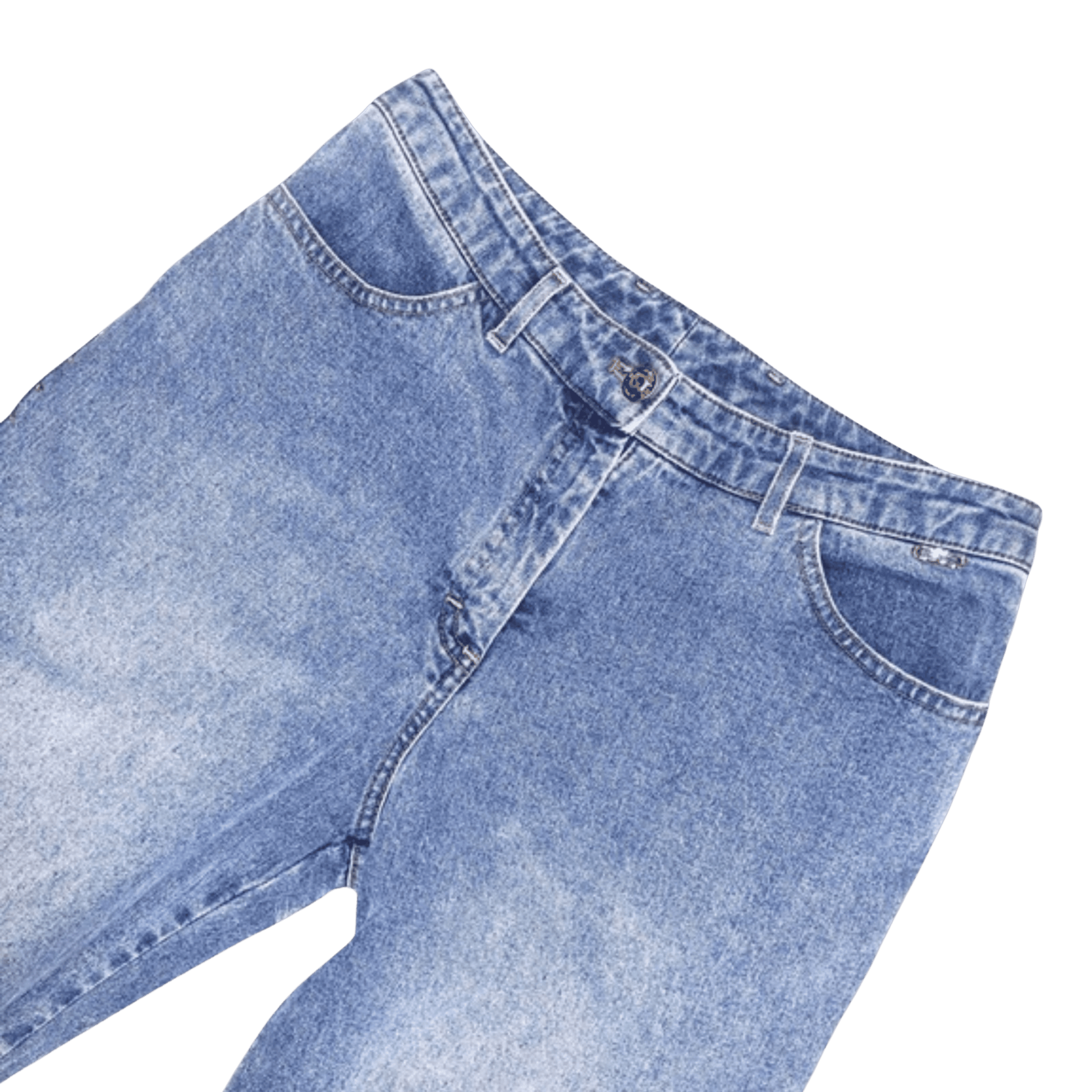 Blue denim jeans on a transparent background