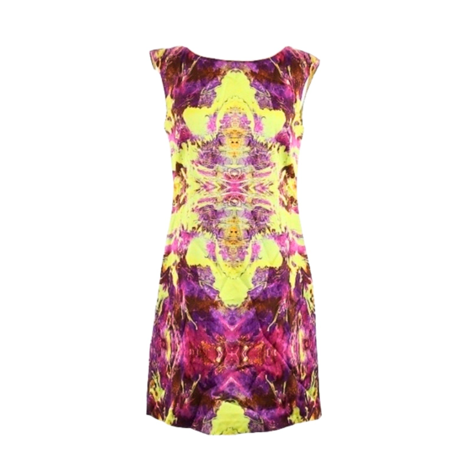 Colorful tie-dye dress on a white background