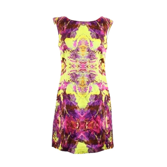 Colorful tie-dye dress on a white background