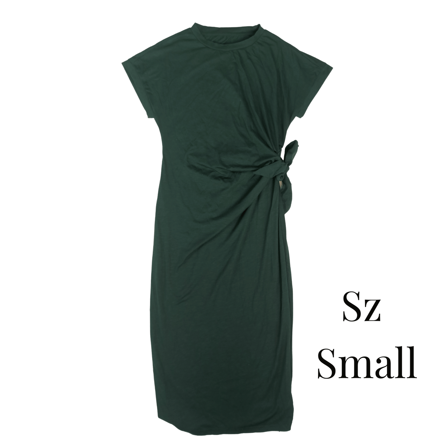 Green dress with a knot detail on a transparent background