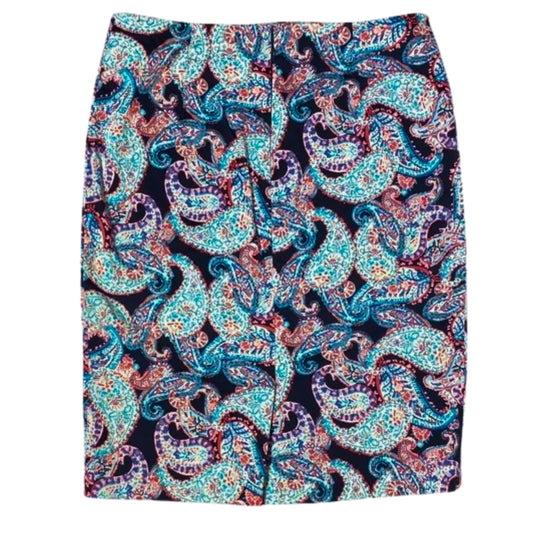 Paisley patterned skirt on a white background