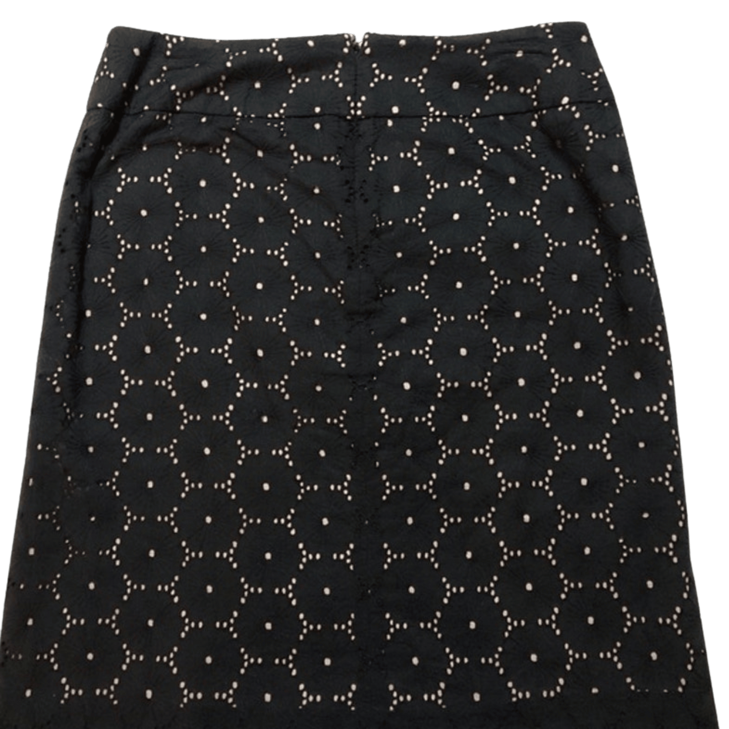 Black skirt with white floral pattern on a transparent background