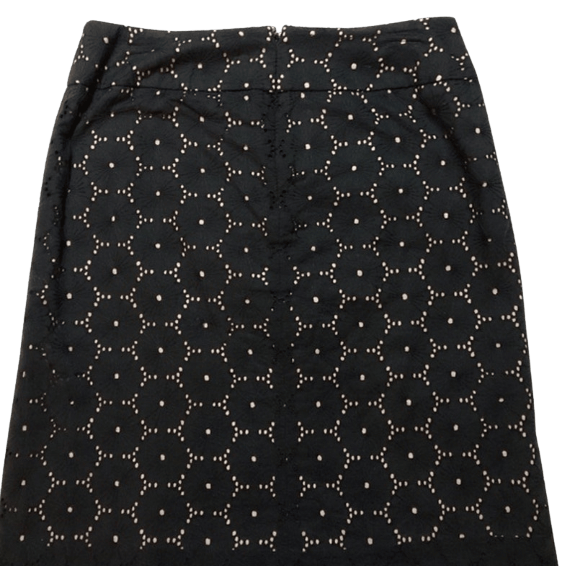 Black skirt with white floral pattern on a transparent background