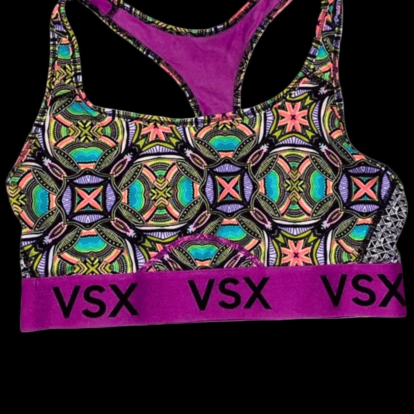 VSX Victoria Secret Performance Sports Bra Racerback Purple Pink Small/Med EUC