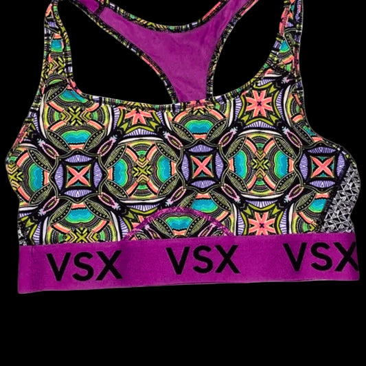 VSX Victoria Secret Performance Sports Bra Racerback Purple Pink Small/Med EUC
