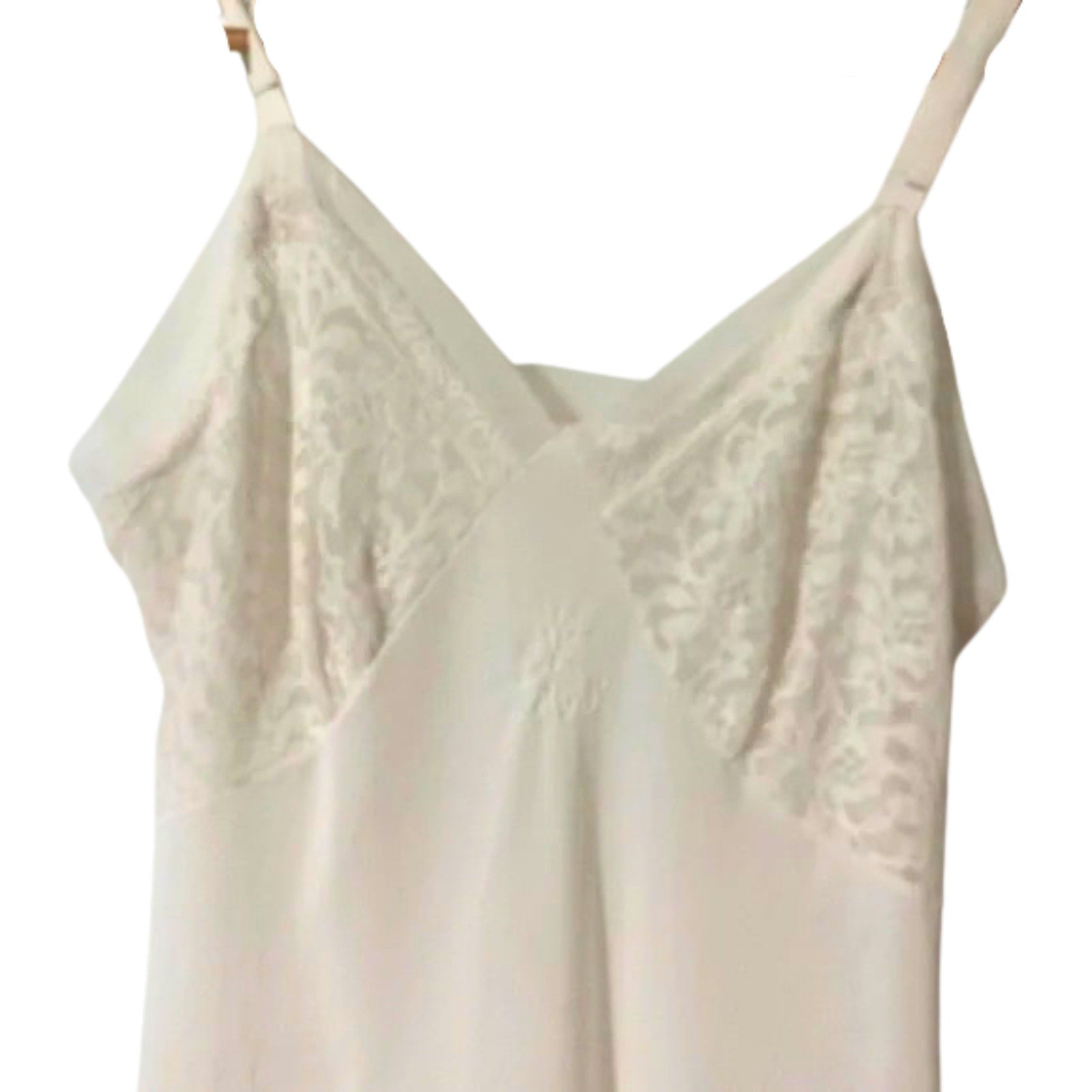 Beige satin camisole on a white background