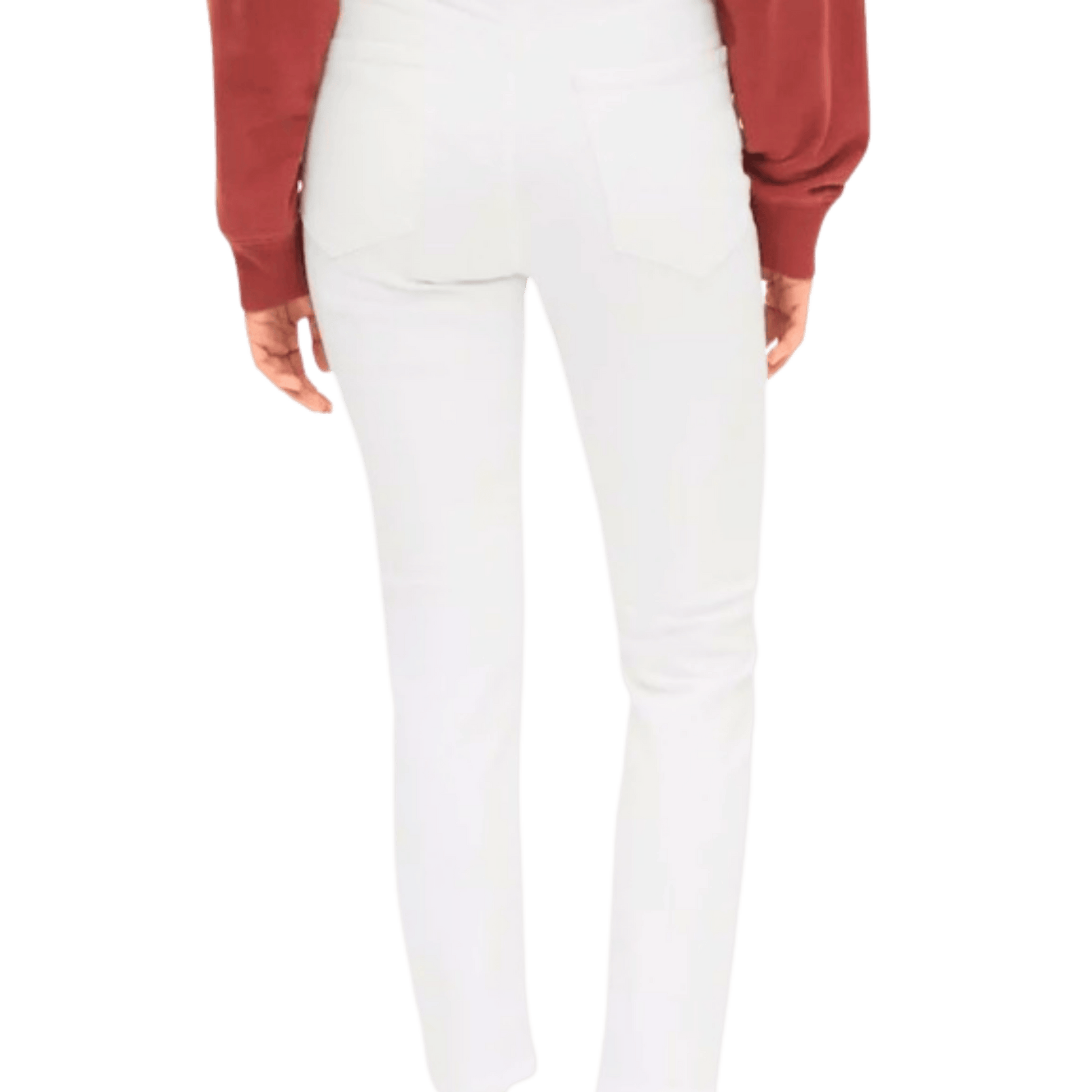 White pants worn by a person on a transparent background