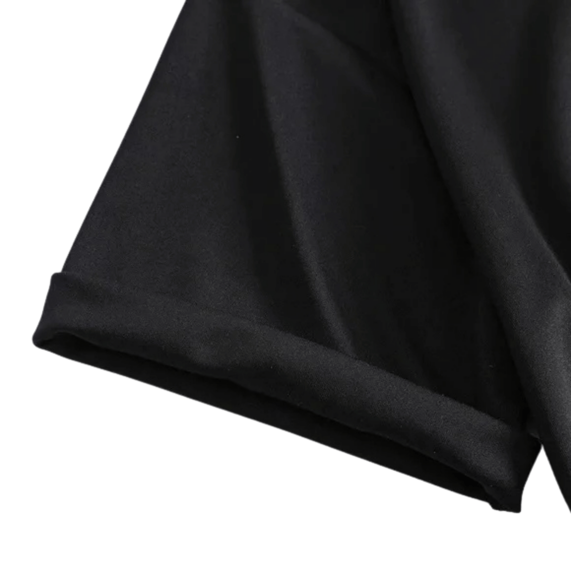 Close-up of a black fabric texture on a transparent background