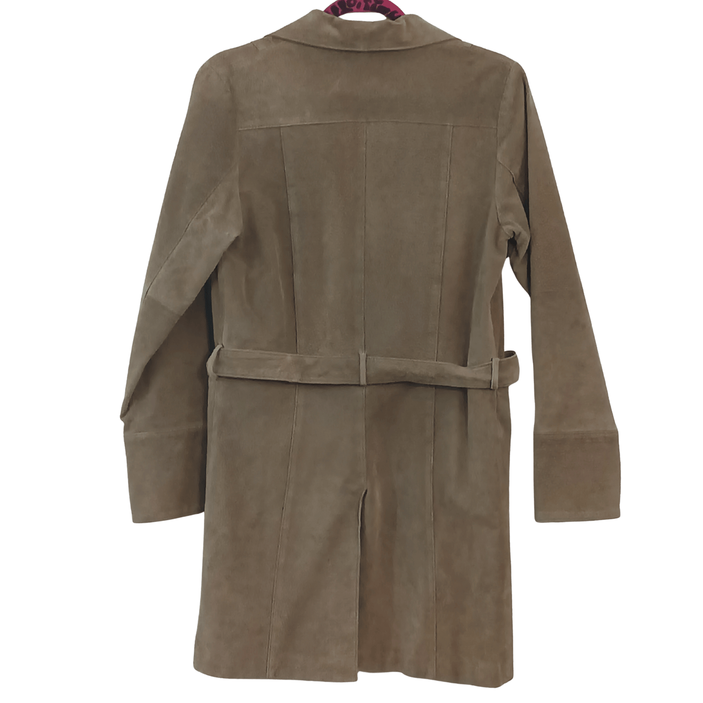 Brown suede coat on a transparent background