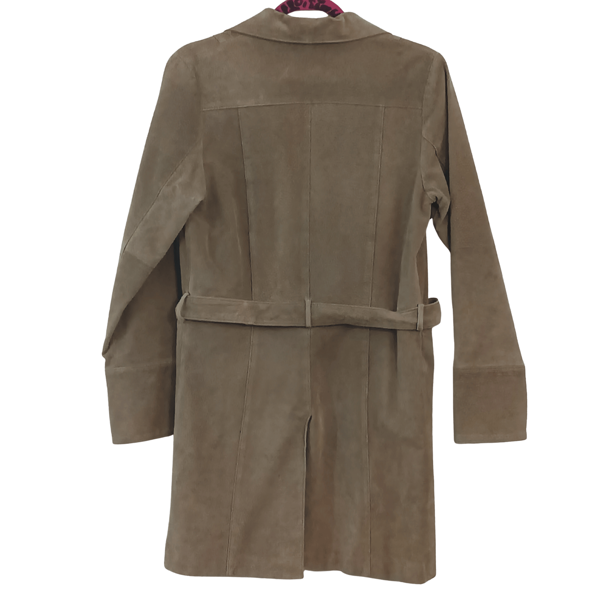 Brown suede coat on a transparent background