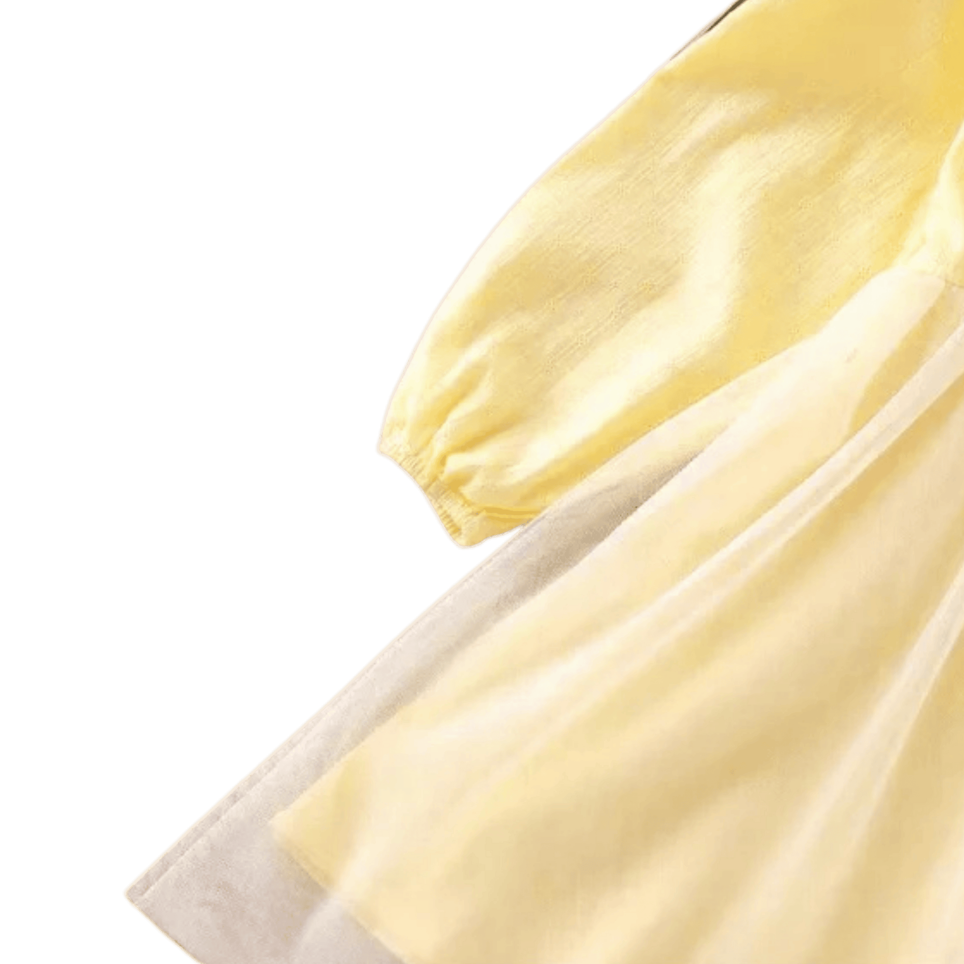 Close-up of a light yellow fabric with a green background